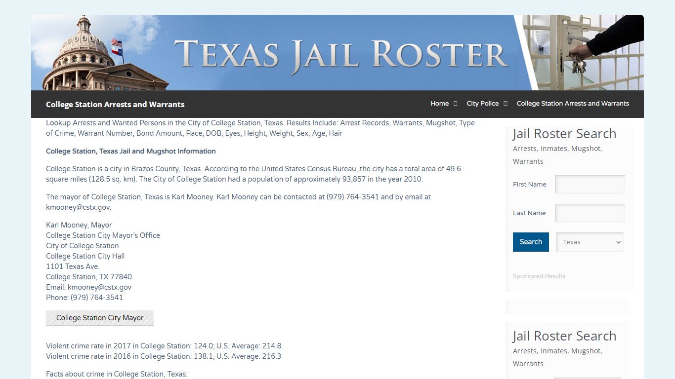 College Station Arrests and Warrants | Jail Roster Search