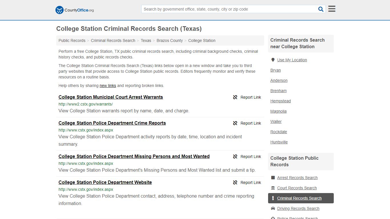 Criminal Records Search - College Station, TX (Arrests ...